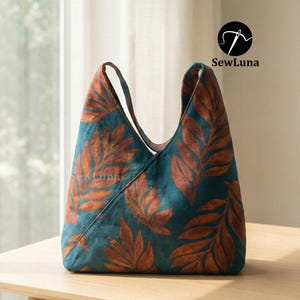 Patrón de costura en PDF para bolso hobo Lora Wrapped (2 tamaños) / Tutorial para bolso tote holgado / Bolso estilo kimono para principiantes (hazlo tú mismo) / Bolso tote minimalista envuelto imagen 6