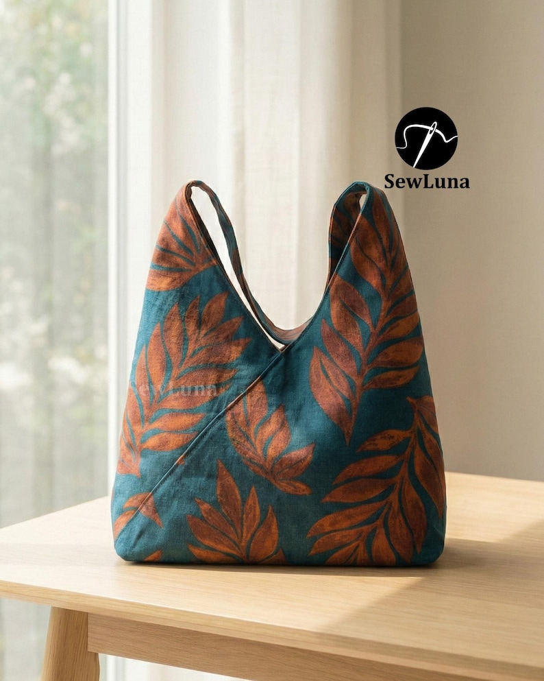 Patrón de costura en PDF para bolso hobo Lora Wrapped (2 tamaños) / Tutorial para bolso tote holgado / Bolso estilo kimono para principiantes (hazlo tú mismo) / Bolso tote minimalista envuelto imagen 6