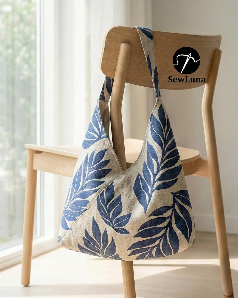 Patrón de costura en PDF para bolso hobo Lora Wrapped (2 tamaños) / Tutorial para bolso tote holgado / Bolso estilo kimono para principiantes (hazlo tú mismo) / Bolso tote minimalista envuelto imagen 4