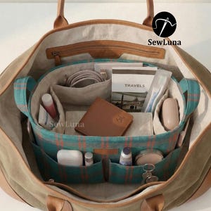 PDF-sömnadsmönster för organiserare | Solis bag-in-bag | DIY-förvaringslåda | Syprojekt för nybörjare | Kosmetiklåda bild 5