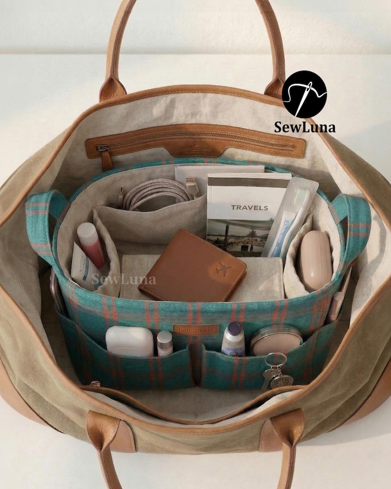 PDF-sömnadsmönster för organiserare | Solis bag-in-bag | DIY-förvaringslåda | Syprojekt för nybörjare | Kosmetiklåda bild 5