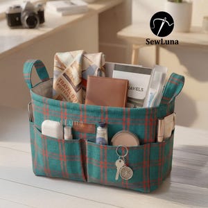 PDF-sömnadsmönster för organiserare | Solis bag-in-bag | DIY-förvaringslåda | Syprojekt för nybörjare | Kosmetiklåda bild 3