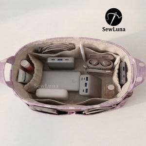 PDF-sömnadsmönster för organiserare | Solis bag-in-bag | DIY-förvaringslåda | Syprojekt för nybörjare | Kosmetiklåda bild 4