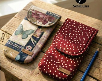 Retro Slim Pouch PDF Sewing pattern | DIY Glasses Case & Phone Sleeve Tutorial | Beginner Friendly Fabric Pouch | Retro Quick Sewing Gift