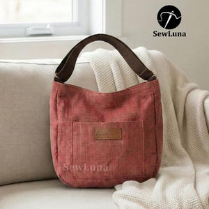 Ivy Daily Crossbody Bags 2 sizes PDF Sewing Pattern | Slouchy Hobo Tote Template | 2 Sizes Messenger Bag DIY | Beginner Everyday Bag image 5