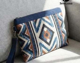 Wristlet Clutches PDF Sewing Pattern | 3 Sizes, Beginner Fable Zipper Pouch | DIY Makeup Bag Template | Minimalist Wallet Pattern