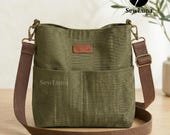 Aspen Pocket Tote Bag Sewing Pattern | 2 Sizes Crossbody Bag PDF | Beginner Friendly Handbag Pattern | Canvas Pocket Bag Tutorial