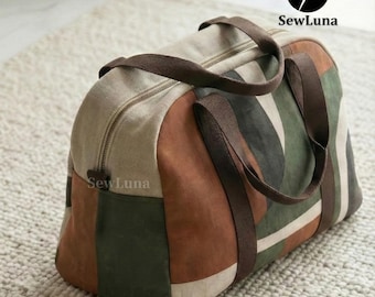 Gewölbte Reisetasche PDF Schnittmuster|Weekender Reisetasche Tutorial| DIY Overnight Sporttasche | Intermediate Geldbörse Muster
