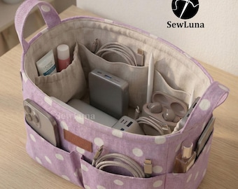 Solis Organizer PDF Schnittmuster | Tasche in Tasche | DIY Papierkorb | Anfänger Nähprojekt | Kosmetik Stifthalter