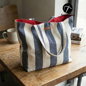 Kora Market Tote Bag PDF Pattern | Beginner Market Bag Tutorial | Reusable Canvas Grocery Tote Pattern