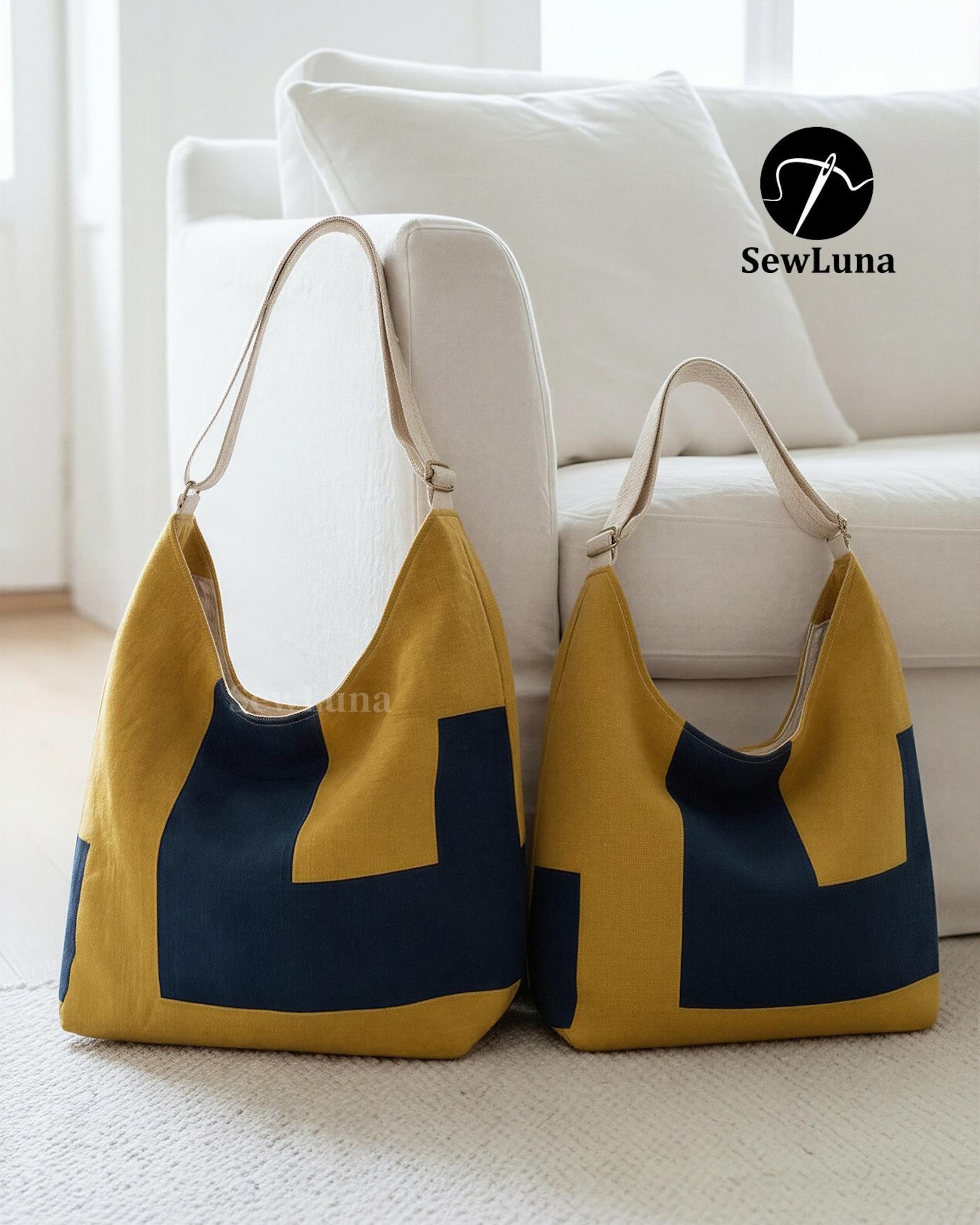 Hobo Bag Sewing Pattern | Aris 2 Sizes Slouchy Tote Tutorial | DIY ...