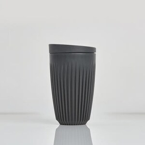 12oz Reusable Travel Mug, Charcoal – Sustainable Coffee Cup | Huskee