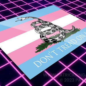 No me pises transgénero vinilo pegatina - lgbtq, gay, lesbiana, transgénero, bisexual, queer, orgullo, bandera, gadsden, arco iris, calcomanía