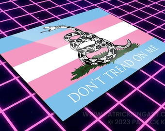 Betreed niet op mij Transgender Vinyl Sticker - lgbtq, homo, lesbisch, transgender, biseksueel, queer, trots, vlag, gadsden, regenboog, sticker