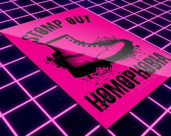 Stomp Out Homofobie Vinyl Sticker - lgbtq, homo, lesbisch, transgender, biseksueel, queer, trots, punk, sticker