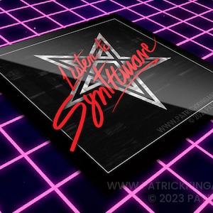 Listen to Synthwave: Dark Machine Vinyl Sticker - synthwave, vaporwave, outrun, 80s, retro, neon, perturbator, darksynth, sticker, decal