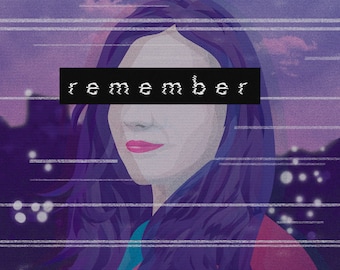 Vaporwave remember Vinyl Sticker - synthwave, outrun, 80s, retro, glitch, neon, girl, dream, sticker, decal
