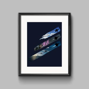 Lámina artística Three Strikes - Ace Combat 7 - Ace Combat, videojuego, avión de combate, militar, avión, gatillo, póster, arte mural