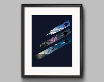 Three Strikes - Ace Combat 7 Art Print - ace combat, video game, fighter jet, military, aircraft, trigger, poster, wall art