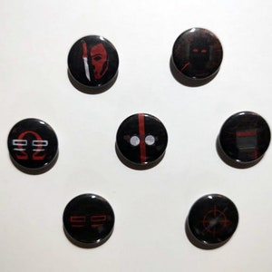 The Bad Batch Buttons - 1&quot; buttons, pins, star wars, bad batch, clone wars, hunter, echo, omega, tech, crosshair, wrecker