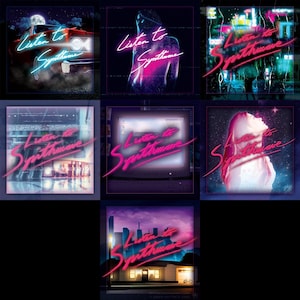 Listen to Synthwave: The Midnight Vinyl Stickers - synthwave, vaporwave, outrun, 80s, retro, neon, sticker, decal