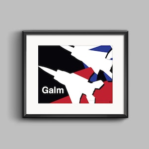 Galm - Ace Combat Zero Art Print and Sticker - video game, fighter jet, military, aircraft, minimal, eagle, f-15, poster, wall art