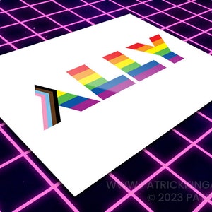 Ally Vinyl Sticker - lgbtq, gay, lesbian, transgender, bisexual, queer, pride, flag, rainbow, decal