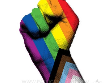 Raise Your Fist - Pride Vinyl Sticker - lgbtq, gay, lesbian, transgender, bisexual, queer, pride, punk, rainbow, decal
