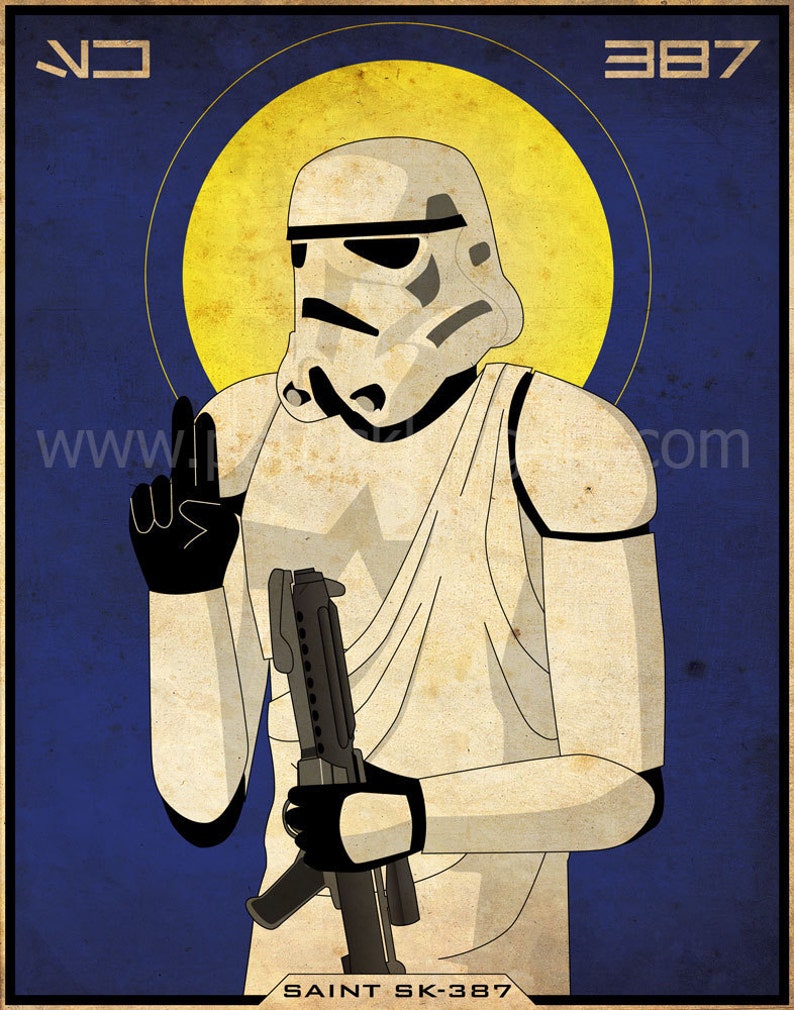 Star Wars Imperial Saints Stormtrooper Art Print stormtrooper, empire, poster, military, religious, poster, wall art image 2