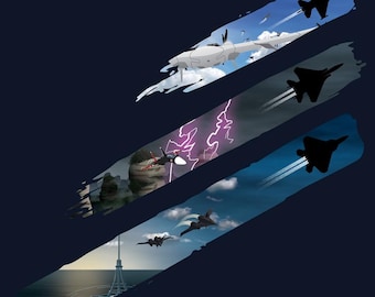 Ace Combat 7 Three Strikes Vinyl Sticker - fighter plane, video game, gaming, fighter jet, f-22, raptor, trigger, strider, military, decal
