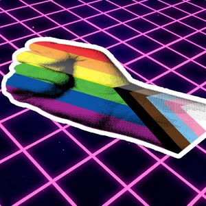 Raise Your Fist - Pride Vinyl Sticker - lgbtq, gay, lesbian, transgender, bisexual, queer, pride, punk, rainbow, decal