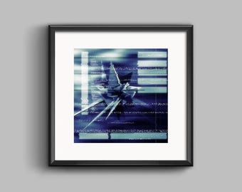 01 - Metalheart Y2K Abstract Art Print - 2000, tech, metallic, wall art, poster, decor
