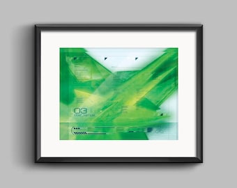 Tiber Sample Abstract Art Print – Y2K Metalheart Tech Wall Decor