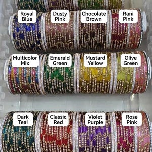 Flerfärgade armband i glas | Indiskt bröllop, brudarmband i flera färger