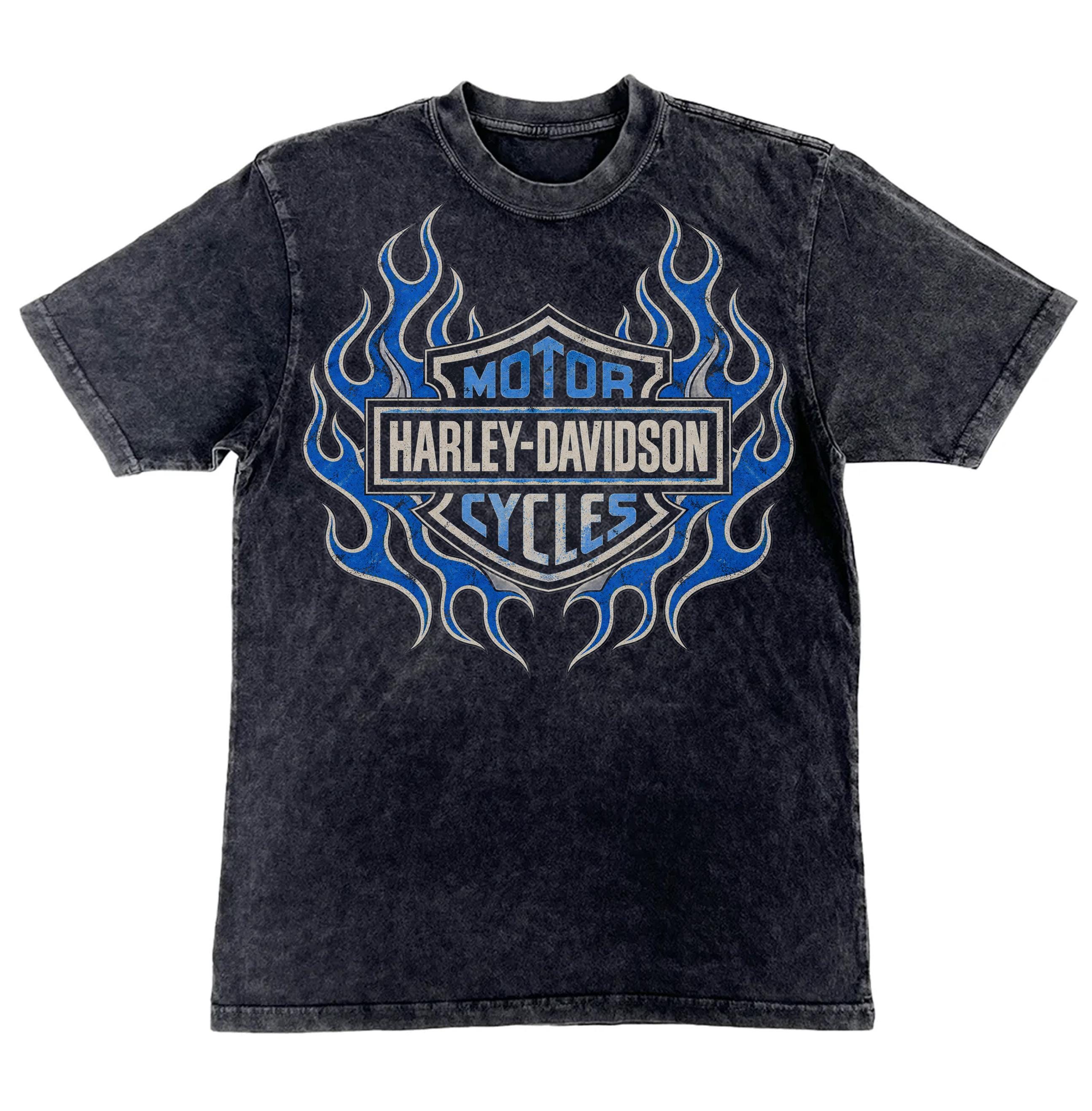 Harley Davidson Blue Tshirt - Etsy