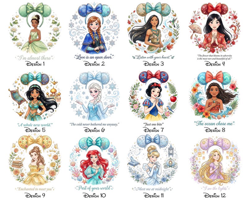 Personalized Princess Shirt, Watercolor Quote Tee, Ariel Elsa Belle Matching Shirt image 4