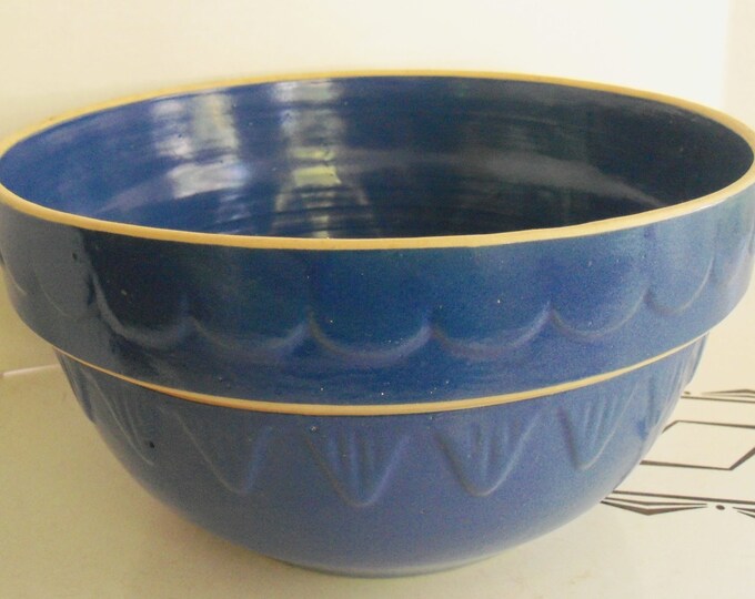 Pottery Bowl Blue Clay City Pottery Mixing Bowl 12 Diameter Etsy