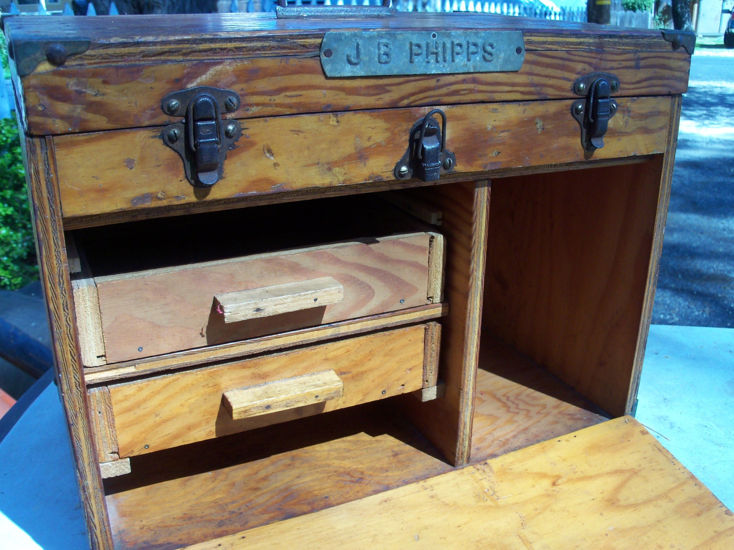 Rustic Wooden Tool Box Handmade Tool Chest Etsy