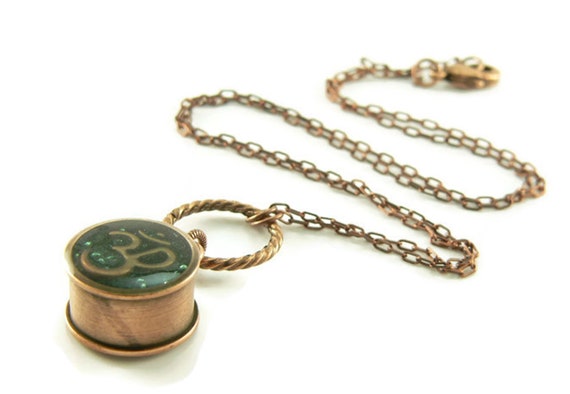 LKS Originals Orgone Energy Valentine Heart Necklace in Antique Silver Finish with Malachite