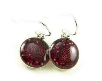 Orgone Energy Earrings - Red Garnet Gemstone - Small Dangle Earrings - Positive Energy Generator - Artisan Jewelry