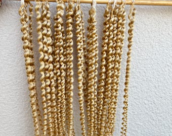 Extensiones de cabello humano de ganchillo, rubio 613, rizado y con plumas, 100 g