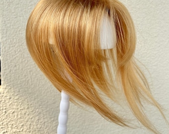 Extensiones de cabello rubio fresa de 8 x 12 cm, ligeras y transpirables, monocromáticas