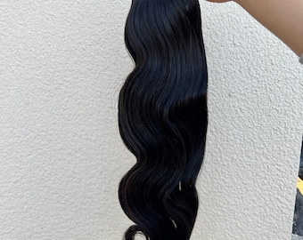 Extensiones de cabello humano de ganchillo con plumas de 100 g, preseparadas y con ondas corporales