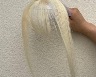 Mini Mono 613 Rubio Flequillo Clip en Postizos Transpirables y Ligeros Topper