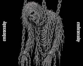 Chained Undead Embroidery Design, Dark Fantasy Skeleton, Gothic Horror Apparel File (PES, DST, JEF File)