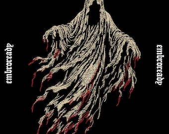 Creepy Wraith Embroidery Design, Horror Halloween Ghost Stitch File (PES, DST, JEF File)