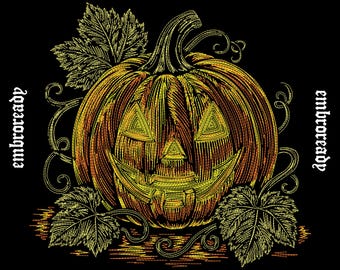 Spirit of Halloween Lantern Embroidery Design | Jack O Lantern Pumpkin (PES, DST, JEF File)