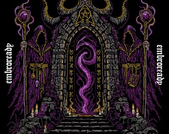 Dark Fantasy Portal Embroidery Design, Gothic Mystical Gateway Machine File (PES, DST, JEF File)