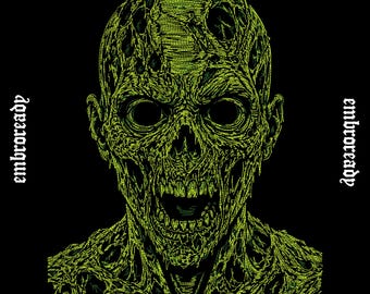 Toxic Undead Art Embroidery Design, Zombie Skull Embroidery File, Horror Machine Embroidery Pattern, Instant Download PES DST JEF File