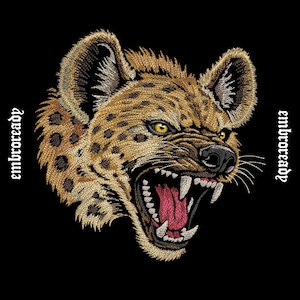 Hyena Embroidery Design | Fierce Animal Head Style | PES DST JEF Machine Embroidery File